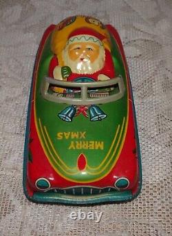 1950's Merry Xmas Car Santa Friction Vehicle Toy & Original Box Christmas JAPAN