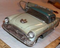 1950s BUICK SPECIAL 4 DOOR HARD TOP CAR TIN BATTERY TOY JAPAN IN BLUE
