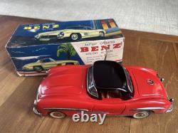 1950s Battery Op Mercedes Benz 300 SL convertible Japanese tin litho toy car