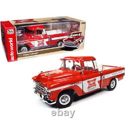 1957 Chevrolet Cameo Pickup Truck Red and White Miller High Life 1/18 Diecast