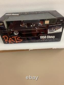 1958 Chevy American Muscle RATS Diecast 118 Car Black with Red Interior