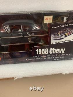 1958 Chevy American Muscle RATS Diecast 118 Car Black with Red Interior