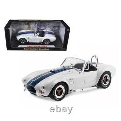 1965 Shelby Cobra 427 S/C White with Blue Stripes 1/18 Diecast Model Car by S