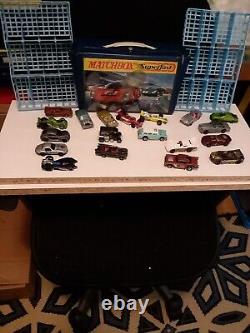 1970 Matchbox Superfast MINI CASE 19 cars some Hot Wheels Superfast & a Redline