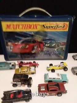 1970 Matchbox Superfast MINI CASE 19 cars some Hot Wheels Superfast & a Redline