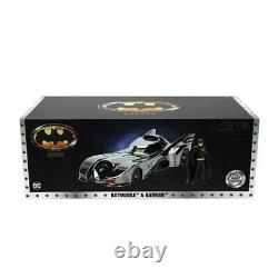 1989 Movie Batmobile Black Chrome Finish 124 Scale Die-Cast Metal Vehicle wi