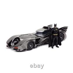1989 Movie Batmobile Black Chrome Finish 124 Scale Die-Cast Metal Vehicle wi