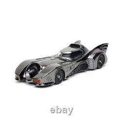 1989 Movie Batmobile Black Chrome Finish 124 Scale Die-Cast Metal Vehicle wi