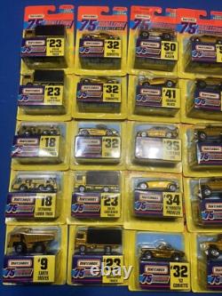 1997 Matchbox 75 Challenge Gold Diecast Car Lot of 27 Assorted Vehicles NIP