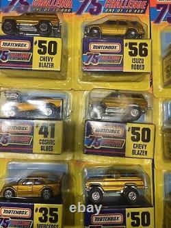 1997 Matchbox 75 Challenge Gold Diecast Car Lot of 27 Assorted Vehicles NIP