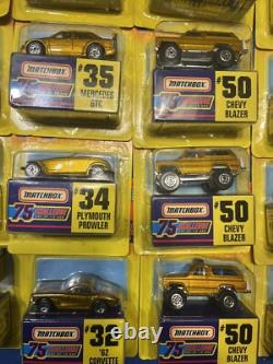 1997 Matchbox 75 Challenge Gold Diecast Car Lot of 27 Assorted Vehicles NIP