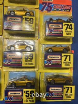 1997 Matchbox 75 Challenge Gold Diecast Car Lot of 27 Assorted Vehicles NIP