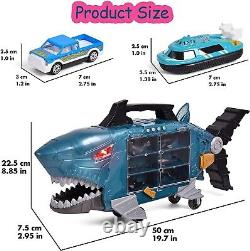 19 Shark Carrier Truck 6 Sea Animals 2 Vehicles Toys Lights Music Effects Gift