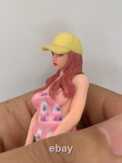 1/12 1/16 1/18 Flower Swimsuit Wearing Hat Girl Model Scene Car Vehicle Toy
