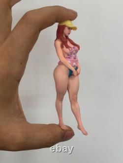 1/12 1/16 1/18 Flower Swimsuit Wearing Hat Girl Model Scene Car Vehicle Toy