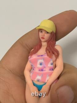 1/12 1/16 1/18 Flower Swimsuit Wearing Hat Girl Model Scene Car Vehicle Toy