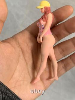 1/12 1/16 1/18 Flower Swimsuit Wearing Hat Girl Model Scene Car Vehicle Toy