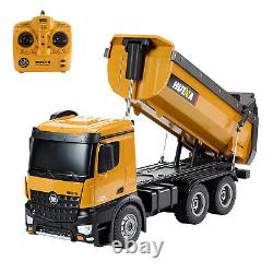 1/14 Rc Construction Dump Truck Vehicle Car Metal Tailgate Lights Toy Heavy Boy