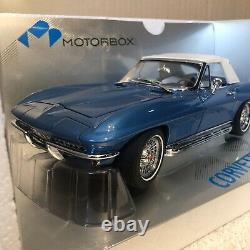 1/18 1967 CHEVY CORVETTE 327/L79 CABRIOLET by MOTORBOX-BLUE/WHITE TOP- MTB00015