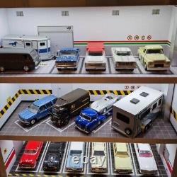 1/64 Diorama Model Car Parking Lot LED Lighting Garage 3 Levels Vehicle Display