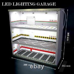 1/64 Diorama Model Car Parking Lot LED Lighting Garage 3 Levels Vehicle Display
