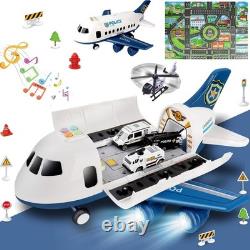 20-in-1 Kids Transport Vehicle Set with Police Airplane, Cars & Play Mat