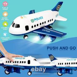 20-in-1 Kids Transport Vehicle Set with Police Airplane, Cars & Play Mat