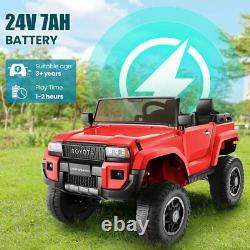 24V 2 Seater Ride on Cars, Kids Ride on Truck with 2WD/4WD Switchable Electric Toy