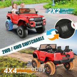 24V 2 Seater Ride on Cars, Kids Ride on Truck with 2WD/4WD Switchable Electric Toy