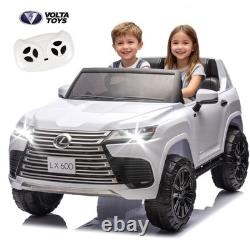 24V Kids Ride On Car Licensed LEXUS LX600 SUV withRemote, Dual 55W Motors, White
