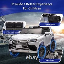 24V Kids Ride On Car Licensed LEXUS LX600 SUV withRemote, Dual 55W Motors, White