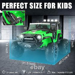 24V Kids Ride On Car Toy 2 Seaters 400W Electric Vehicle Truck Gift with Remote&