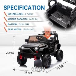 24V Kids Ride On Truck 400W Electric Jeep Car Vehicle With Music Bluetooth Remote