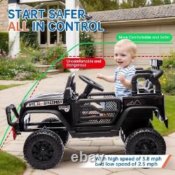 24V Kids Ride On Truck 400W Electric Jeep Car Vehicle With Music Bluetooth Remote