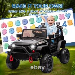 24V Kids Ride On Truck 400W Electric Jeep Car Vehicle With Music Bluetooth Remote