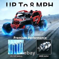 24V Kids Ride On UTV Off-Road Car 4 Wheeler Electric Vehicle Toy with Remote Red