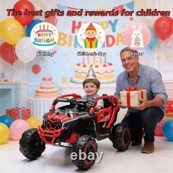 24V Kids Ride On UTV Off-Road Car 4 Wheeler Electric Vehicle Toy with Remote Red