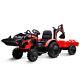 24v Kids Ride On Tractor Toys Electric Car Excavator Bulldozer With Trailer