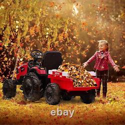 24V Kids Ride on Tractor Toys Electric Car Excavator Bulldozer with Trailer