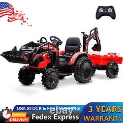 24V Kids Ride on Tractor with Trailer Excavator Electric Vehicle Ride on Toy Car
