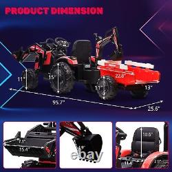 24V Kids Ride on Tractor with Trailer Excavator Electric Vehicle Ride on Toy Car