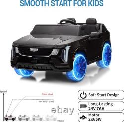 24V Licensed Cadillac Ride on Truck Car for Kids 2 Seater Electric Vehicle Black