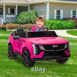 24V Licensed Cadillac Ride on Truck Car for Kids 2 Seater Electric Vehicle Pink