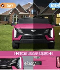 24V Licensed Cadillac Ride on Truck Car for Kids 2 Seater Electric Vehicle Pink