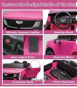 24V Licensed Cadillac Ride on Truck Car for Kids 2 Seater Electric Vehicle Pink