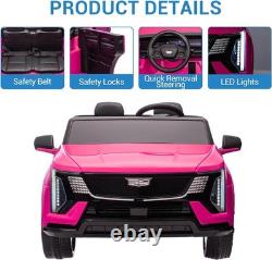 24V Licensed Cadillac Ride on Truck Car for Kids 2 Seater Electric Vehicle Pink