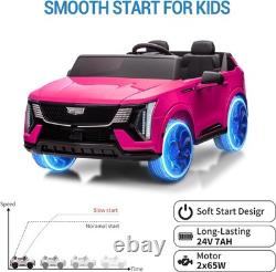 24V Licensed Cadillac Ride on Truck Car for Kids 2 Seater Electric Vehicle Pink
