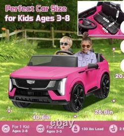 24V Licensed Cadillac Ride on Truck Car for Kids 2 Seater Electric Vehicle Pink