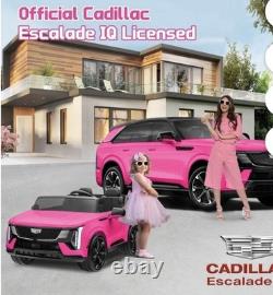 24V Licensed Cadillac Ride on Truck Car for Kids 2 Seater Electric Vehicle Pink
