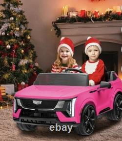 24V Licensed Cadillac Ride on Truck Car for Kids 2 Seater Electric Vehicle Pink
